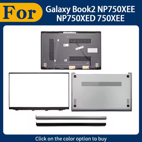 New Replace Cover For Galaxy Book2 NP750XEE NP750XED 750XEE 750XED LCD Back Cover Front Bezel Lower 