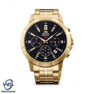 Orient SKV00001B0 Quartz Sports Chronograph Gold Black Japan Made Men's Watch