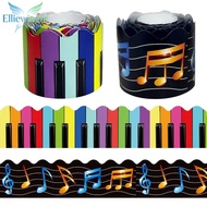 ELLIEMY 1Roll Chalkboard Board Border, 7.5cm 10Meter Paper Border Paper,  Music Piano DIY Decorative