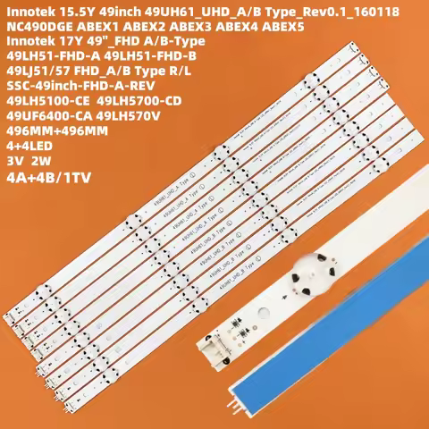 LED Backlight Strip for TV 49UH610V 49UH603V 49UH601V 49UH620V 49UH6100 49UH61_UHD_A B NC490DGE ABEX