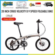 Latest Crius Velocity D 9 Speed (Dolphin) 20inch Foldable Bike Bicycle Champagne Gold Foldie Litepro High Quality