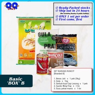 Basic BOX B, Pack of Food Basket, Set Bakul Makanan, Barangan Runcit Asas, Grocery.