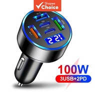 100W 5-Port Universal Type-C Fast Car Charger