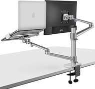 Monitor and Laptop Mount or Laptop and Tablet Arm Compatible with 17~32 inch Monitor and 11~17.3 inch and 4~14 inch Tablet