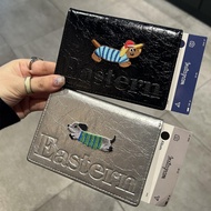 A ai2 Cute Dachshund Dog Leather Passport Holder Multifunctional Card Holder Short Portable Portable