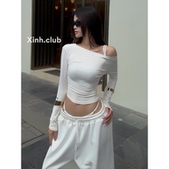 Xinh.club - basic off-the-shoulder t-shirt with straps - code 1346 Off Shoulder Top
