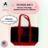 MERAH (100% Original USA) Joe's Trader Joes Canvas Tote Bag Joe Trader's Joe Trader's Joe (RED COLOR