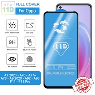 LAYAR Tempered Glass 11D Full Cover Oppo A76 A77s A78 A92 A96 A7 2020 A9 2020 F11 F11 Pro Mobile Pho