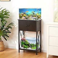 LAQUAL 10 Gallon Fish Tank Stand with Cabinet, Double Aquarium Stand for 10 &amp; 5 Gallon Fish Tank, Heavy Metal Stand with Stable Structure, Adjustable Table Feet &amp; Anti-tilt Device