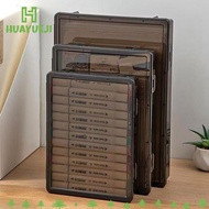 HUAYUEJI Certificate Storage Box, A4 Plastic A4 File Box, Durable Transparent Multifunctional Dustpr