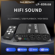 -MOT&- 838 USB Bluetooth Subwoofer Amplifier HIFI 2.1 12V Car Home Amplifier U Disk Lossless Suitabl