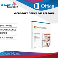 SOFTWARE / MICROSOFT OFFICE 365 PERSONAL / 1 YEAR LICENSE / 1 USER / 1PC + 1TABLET