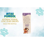 Intas Pomisol Ear Drops for Dogs & Cats (15ml) Ofloxacin Otic Drops Antibacterial Otic Drops