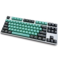 Grey cyan Keycaps 87 key PBT Keys Keycaps Mechanical Keyboard Keycaps Double Backlit Word Transparen