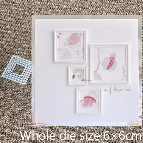 New Design Craft Metal stencil mold Cutting Dies 4pcs squares decoration scrapbook die cuts Album Pa