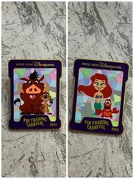 香港迪士尼 徽章嘉年華 hkdl pin trading 2024 襟章 徽章 pin Ariel lion king 丁滿 澎澎 迪士尼襟章 