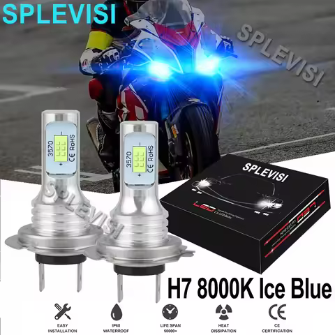 2x70W 8000K Ice Blue Motorcycle LED H7 Headlight Kit For BMW S1000rr S1000xr 2009 2010 2011 2012 201