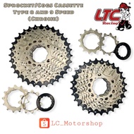 MTB Sprocket/Cogs Cassette Type 8 and 9 Speed ( gold )