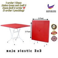 Foldable Plastic Table 3'x3' or 2’x3’ RED/white/blue / Mamak Hawker table / Meja Lipat Plastik / Meja Makan