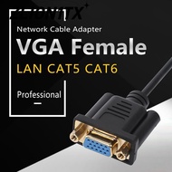 ZLION1TX VGA To RJ45 Black LAN CAT5 CAT6 Plug and Play  Cable Adapter