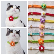 PET COLLAR Cat Mini Flower Crochet Handmade1