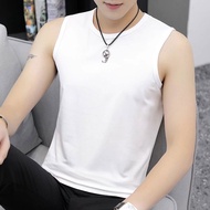 Casual Tank Top Men Singlet Gym Sleeveless T-shirt Solid Color Sports Fitness Bottoming Shirt