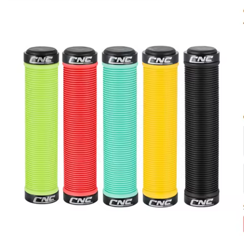CNC MTB Handlebar Grip 3D Anti-Slip Striped Handle Cover Cycling Bicycle Grip Rubber Mountain Bike G