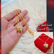 10k Pure Gold Broken Heart Necklace ( BisMark Chain)