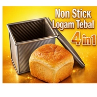 4 in Mini Square Loaf pan Loaf tin Non Stick with lid with cover