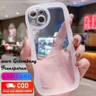 Softcase Transparan Wave/Gelombang lucu Terbaru For Samsung A01 A02 A02S A03 4G A03S A04 A04S A10S A11/M11 A12 5G A13 4G A14 4G A20/A30 A20S A21S A22 4G A22 5G A23 4G - casing hp Samsung- case hp  - silikon hp - pelindung hp -kesing hp - casing hp