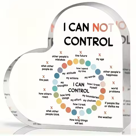 Mental Health Affirmation Heart-Shaped Acrylic Sign for Classroom, School Counselor, Social Worker -