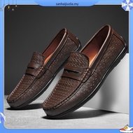 THE FLEXX Men's Leather Slip-On Moccasin Shoes -TF7240-HJ1-82-D.TAN