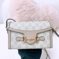 Gucci 1955 horsebit mini 米色馬鞍包