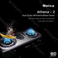 Meica Athena 2 Dual Whirlwind Cooking Gas Stove Burner Tabletop Dapur Gas Masak Stainless Steel Api