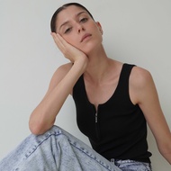 GREYSCALE T95 Soft Knit Zipper Tank Top *ผ้าบาง-นุ่ม* (4 colors)