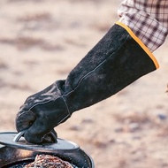 美國LODGE 加長型耐高溫隔熱麂皮革手套(一雙)