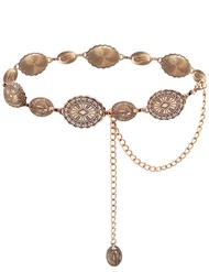 Western Metal Concho Belt for Women Cowgirl Chain Belts for Dresses Jeans Country Concert Outfit