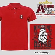KING OF RING, mã logo.g289. Áo thun polo nam nữ, form unisex. Áo phông cổ trụ Goking, vải cá sấu 3D