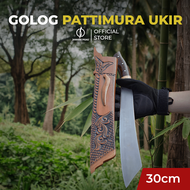 Jawara Pisau | Golsem Golok Kebun Sembelih Pattimura Ukir 40cm Baja Per Multifungsi Tebas Kayu Bambu