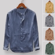 Retro Casual Long Sleeve Shirt Cotton For Men/ Tshirt Lelaki Gaya Klasik Lengan Panjang Tidak Panas