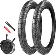 2-Pack Foldable 20 Inch Tyres 20 x 1.95/2.1/2.25 Coat Compatible 50/53/57-406 Bicycle Tyres for Kids