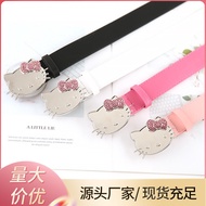 ️ Cat Buckle Belt Rose Red Millennium Hot Girl Asian Culture Jeans Belt Skirt Fashion All-Match Belt