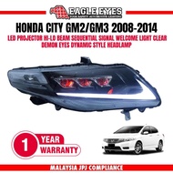 HONDA CITY GM2/GM3 2008-2014 LED PROJECTOR HI-LO BEAM SEQ. SIGNAL WELCOME LIGHT CLEAR DEMON EYES DYN