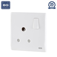 British General | PCWH99 | Neo Slimline 15Amp Single Pole Round Pin Switched Socket, White | 25 Year
