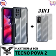 TECNO POVA 2 SOFT CASE ARMOR TRANSPARENT FREE GARSKIN CARBON 3D