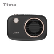 Timo 復古相機造型上吹式頸掛風扇-紳士黑