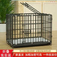 ST-🚤Dog Cage Household Teddy Dog Cage Small Dog Indoor Folding Dog Cage with Toilet Iron Cage Cage Special Offer Cat Cag