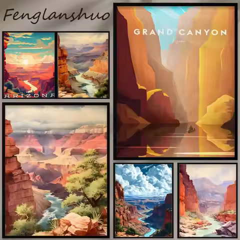 natural landscape Grand Canyon Poster Stylish Waterproof Wall Decals - Self-Adhesive, All-Room Use, 