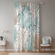 ggaimwf Tropical Leaf Curtains, Palm Leaves, Monstera Jungle, Safari, Watercolour Natural Curtains,