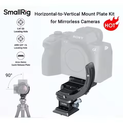 SmallRig 4349 ZV-E10 Horizontal-to-Vertical Mount Plate Kit for Mirrorless Cameras for Sony Alpha 7I
